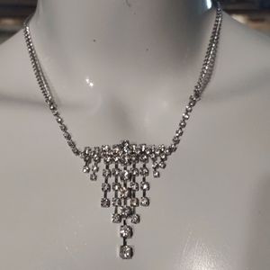 Rhinestone silver necklace